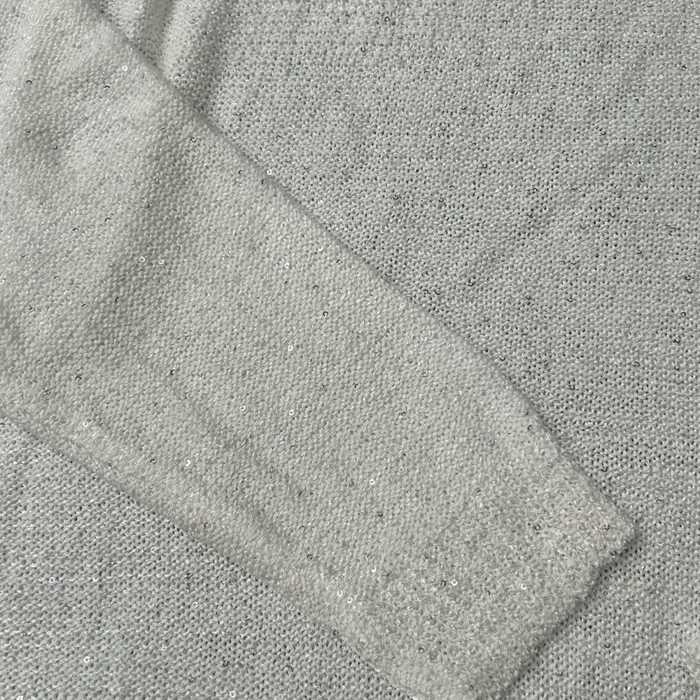 Sioni Sparkling Cream Hooded Sheer Sweater - Picture 2 of 4